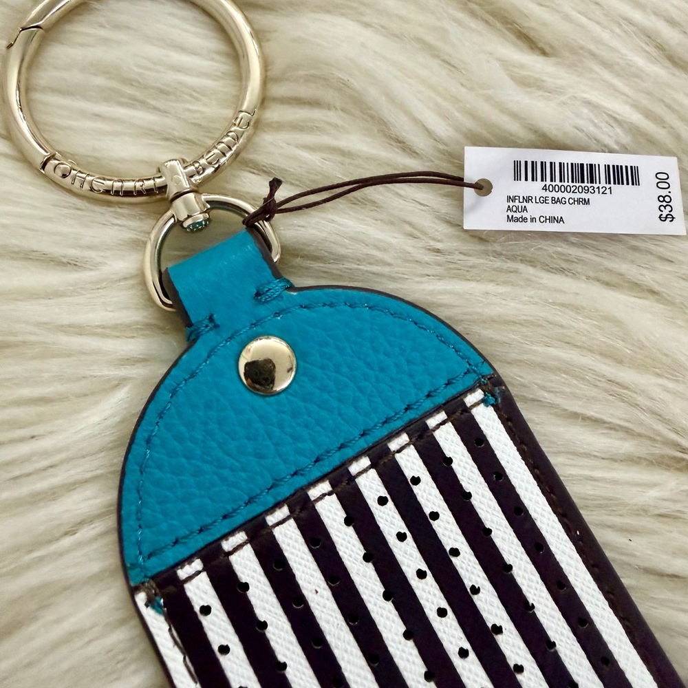 Henri Bendel Aqua Stripe Influencer Bag Charm - Picture 5 of 6